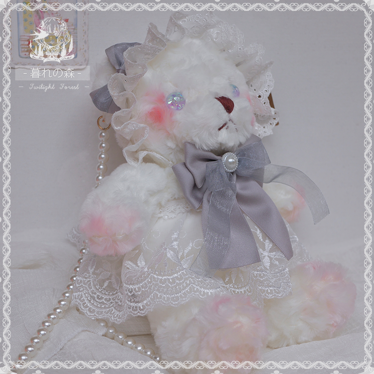 Twilight's hand as original Lolita bear bag matched with angel street grey single double shoulder teddy bear inclined satchel