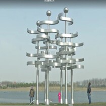 Stainless steel wind sculpture Landmark Large garden landscape wind sculpture ornaments Creative modeling wind power sculpture