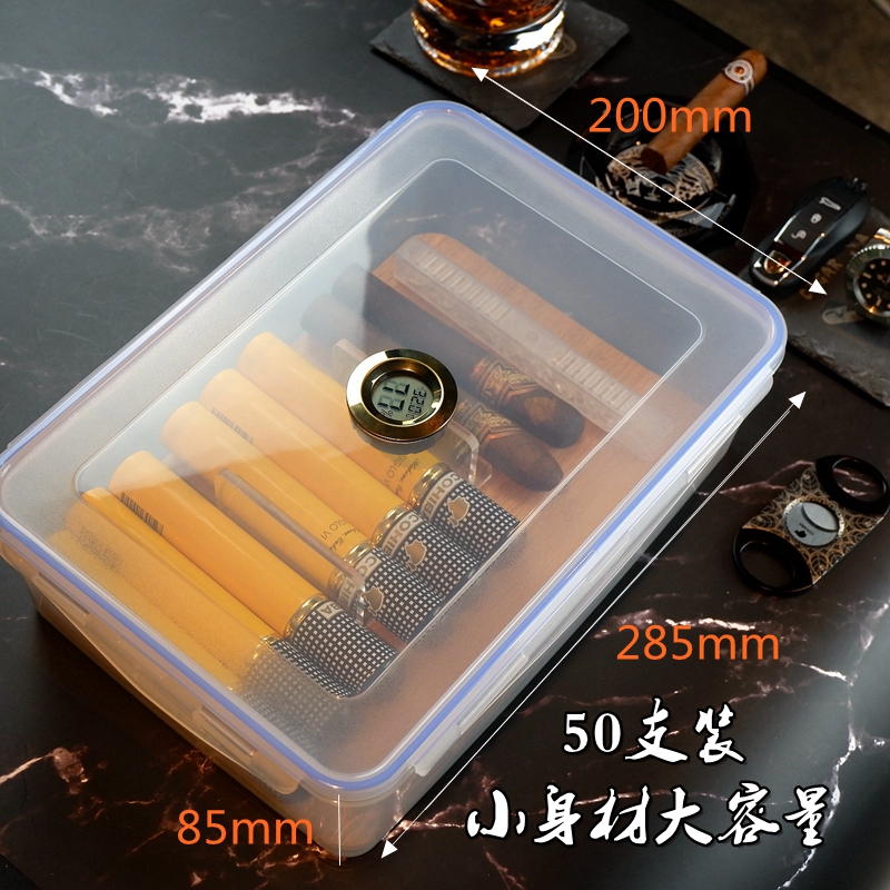 Cigar humidor sealed beginner with tray 69 clapboard alcoholized eggplant portable humidor 50 packs
