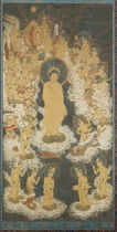 Amitabha Buddha and the holy people come to meet the picture Japan Edo period Pure Land Buddhism painting