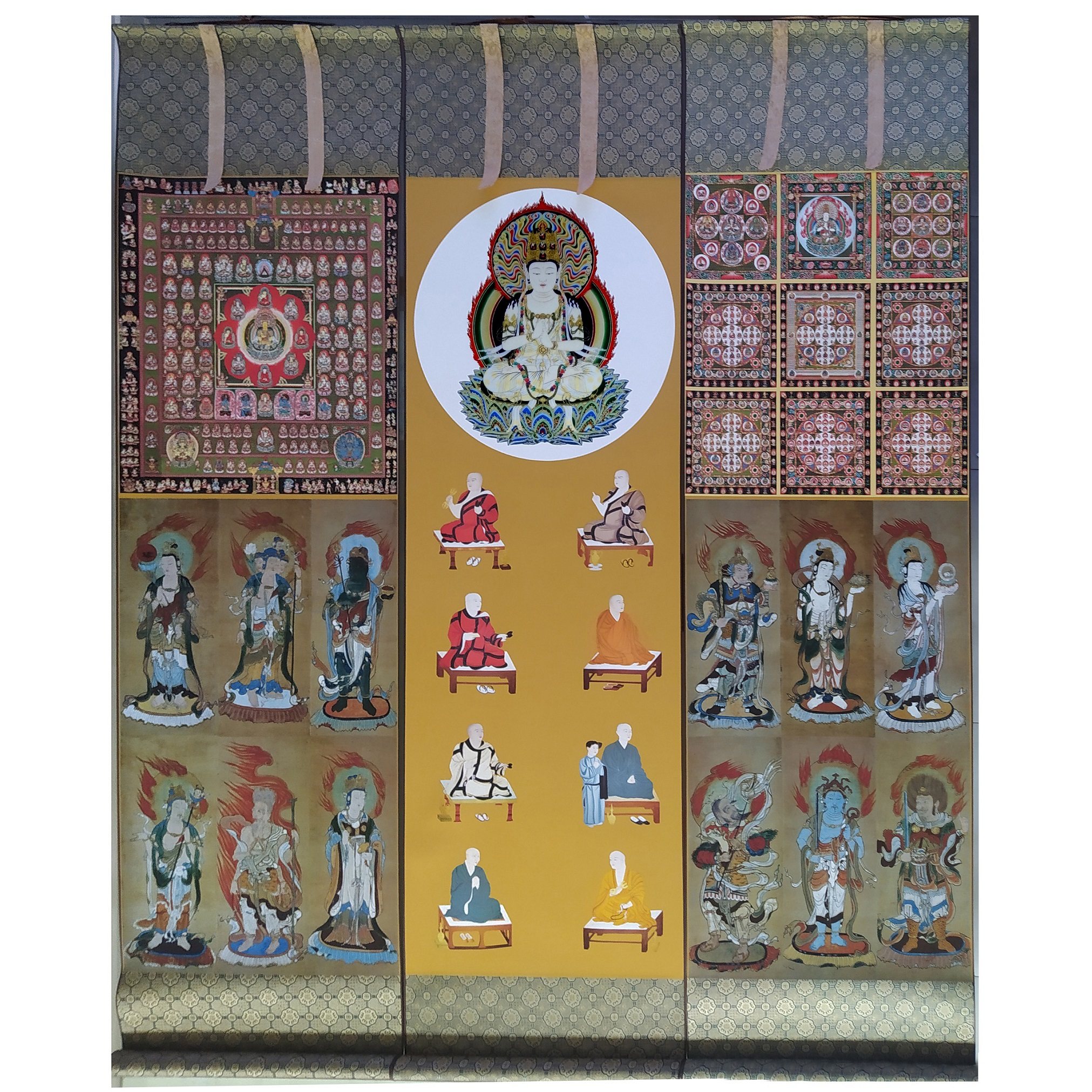 弘法大師像 紙本着色金泥 肖像画 真言宗開祖 密教 空海 金剛峰寺 掛軸 絵画