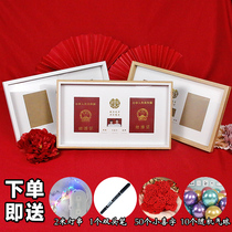 Wedding Registration Camera Frame Creative Wooden Pendulum Couple Couple Marriage Certificate Pieces Collection Anniversaries Gift Photo Frames