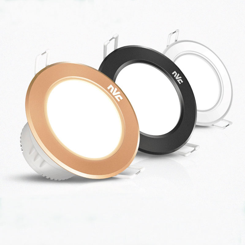 Raj Lighting LED lighting 4W ultra-thin embedded household living room ceiling gold black hole opening hole 7 5cm