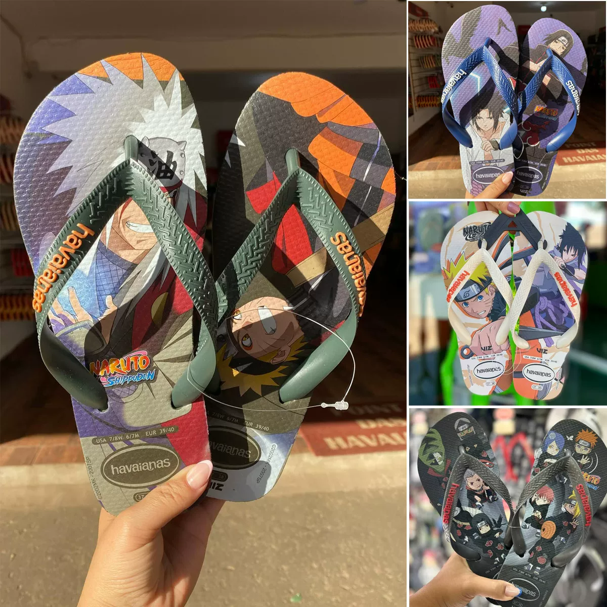 Новые бразильские сланцы Havaianas Наруто нескользящие пляжные плоские шлепанцы