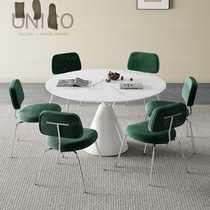 Modern simple stainless steel dining chair Nordic light luxury designer fabric chair backrest personalized chair home dining chair