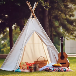 Outdoor Camping Style White Indian Tent Birthday Decoration Kidsren's Indoor Male and Female Game Small House Picnic Activities