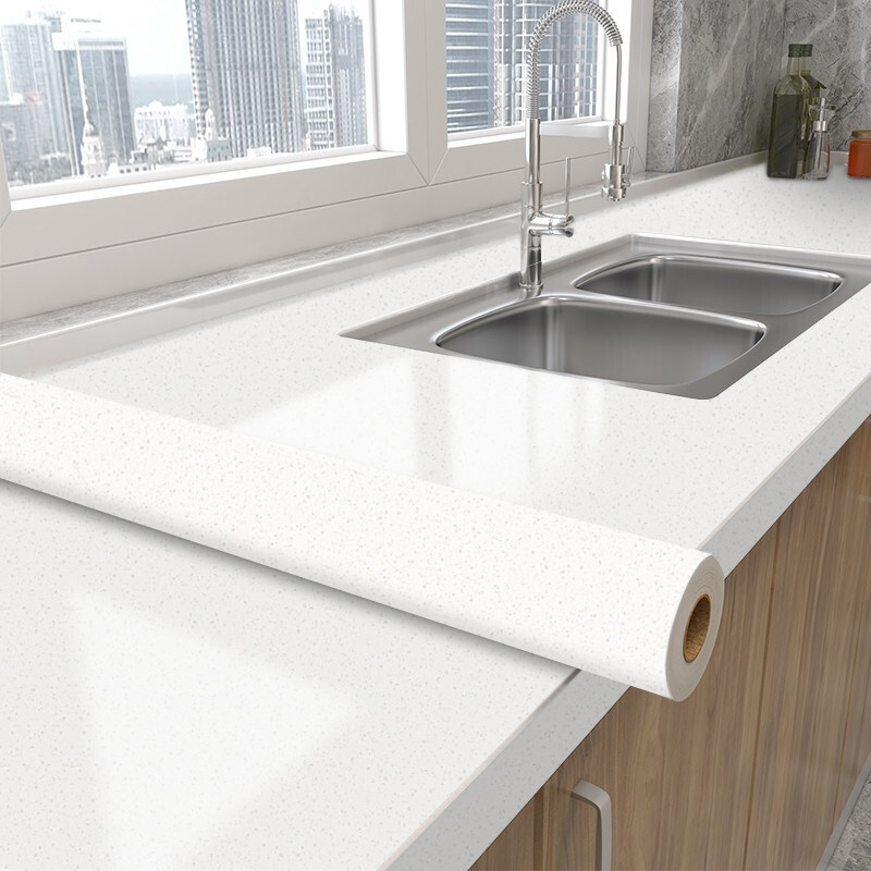 Self-adhesive wallpaper kitchen waterproof and anti-oil sticker cabinet hearth with high temperature resistant integral cabinet marble tattooewall applieca wallpaper