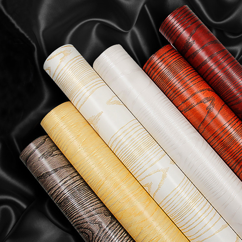 Wood grain sticker wallpaper Self-adhesive imitation original wood color thickened waterproof cabinet Desktop furniture Furniture Renovated home Self-adhesive wallpaper