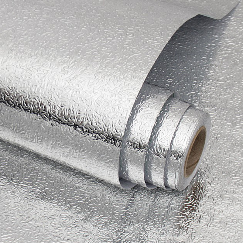 Kitchen wallpaper waterproof oilproof self-adhesive wallpaper moisture-proof stove kitchen oil paper sticker wall aluminum foil tin foil restaurant commercial