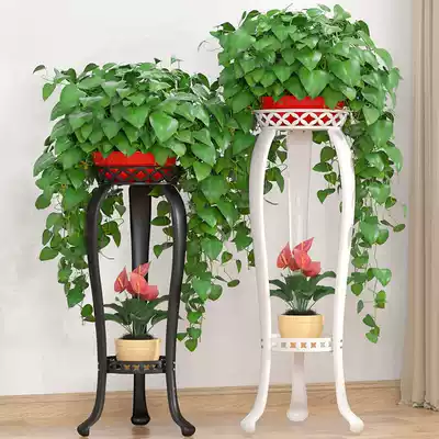 European-style iron flower rack storage rack multi-layer living room indoor and outdoor gold Pueraria flower pot stand thickened gold Ge flower stand