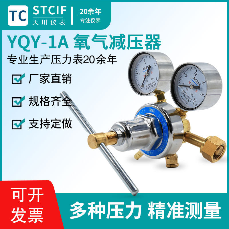 YQY-1A Oxygen Pressure Regulator Valve Regulator 4MPa Surface Gas Oxygen Reducer Shanghai Tianchuan
