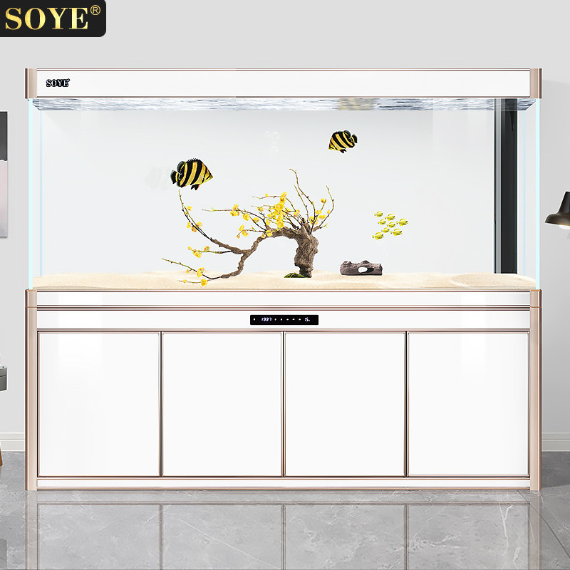 Suo Yicheng Jinjing super white fish tank aquarium screen high-end living room large bottom filter 2021 new partition
