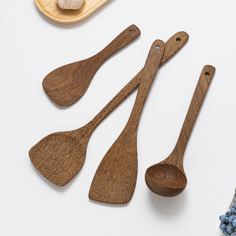 Kitchen Cookware Home Without Paint Waxed Chicken Wings Wood Long Handle Pan Shovel Soup Spoon Rice Spoon Non Stick Pan Frying Cutlery-Taobao