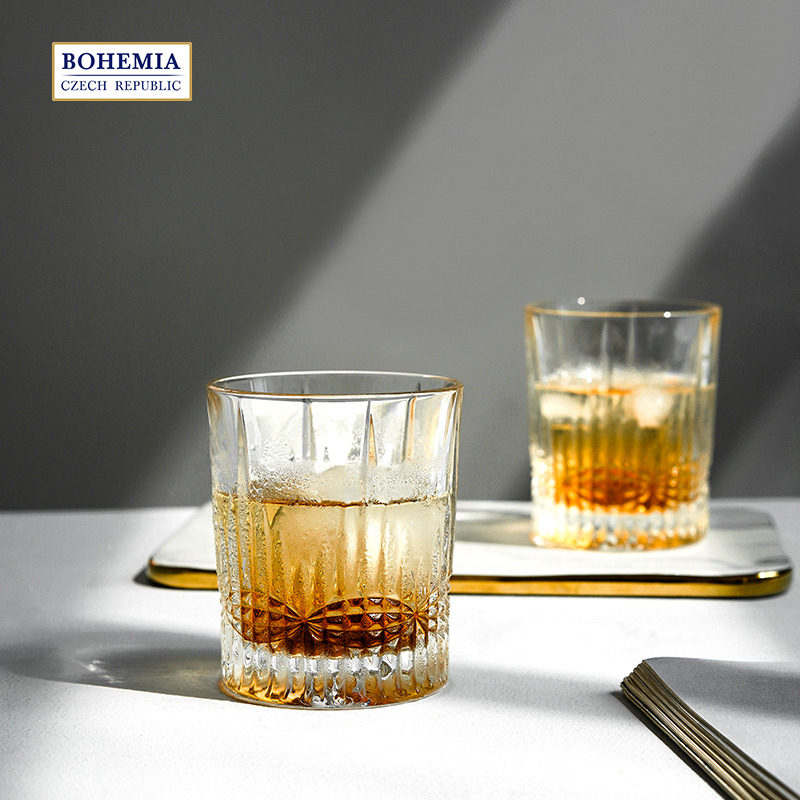 BOHEMIA Czech original Imported Crystal Well Flat Bottom Cup Whisky Cup Nordic Style Creative Extravaganza