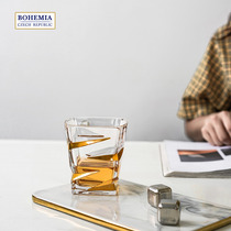 Czech imported crystal glass Glyph Whisky Cup Handcrafted Gold Wine Glass Light Lavish Home High Gear Gift