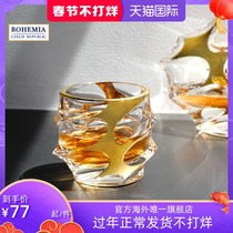 BOHEMIA Czech imported crystal sea goddess hand-painted gold foreign wine whisky flat wine glass luxury
