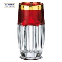 Czech imported crystal fairy loose flower European hand-made gold tracing red water cup fruit juice milk cup light luxury household high