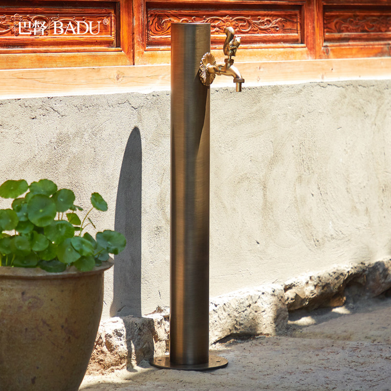 Batu retro courtyard Garden Outdoor animal faucet Antifreeze column Outdoor mop pool faucet Artistic creativity