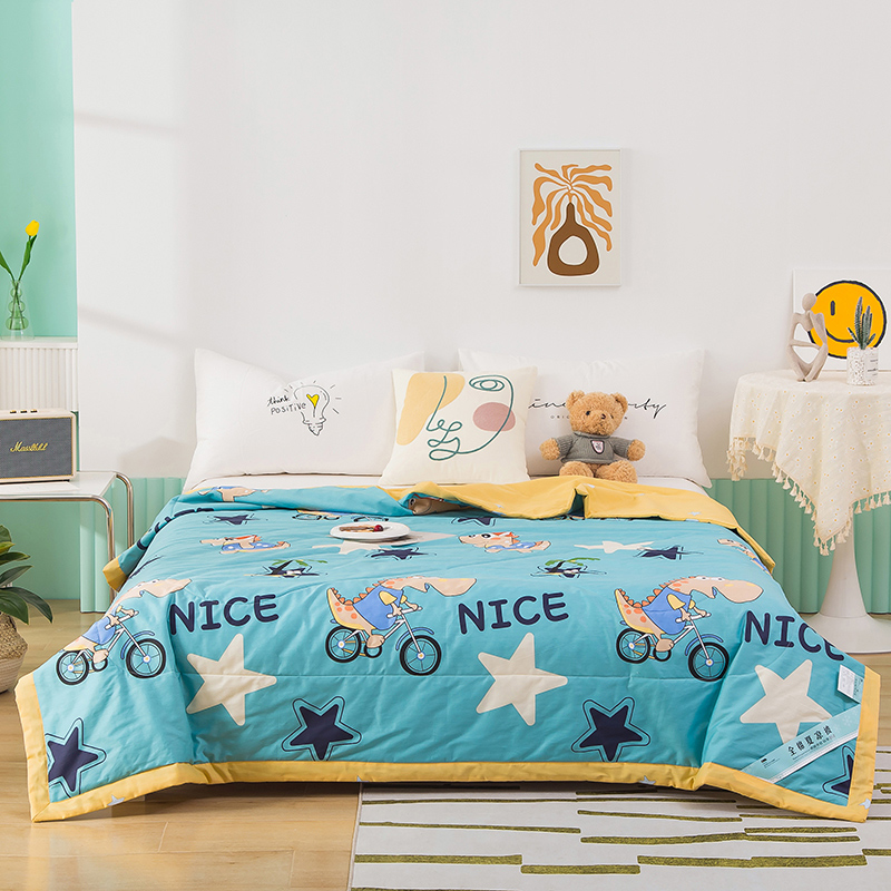 Summer machine washable full cotton summer quilted by air conditioning by child summer cool by 100% pure cotton single double spring and autumn