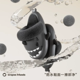 Съемная водонепроницаемая акула, зимние нескользящие удерживающие тепло плюшевые тапочки на платформе для влюбленных