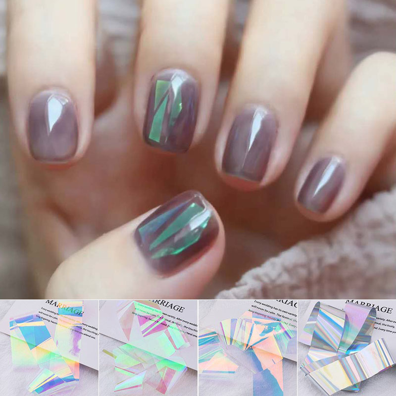 Glass Paper Meryl Polar Light Phantom glass sticker shake-up small red book net red laser mirror nail decorative debris