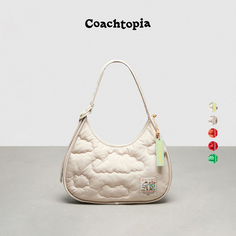[New Year's Gift] Coachtopia/Coach City Cloud Quilted Loop Ergo Handbag Red