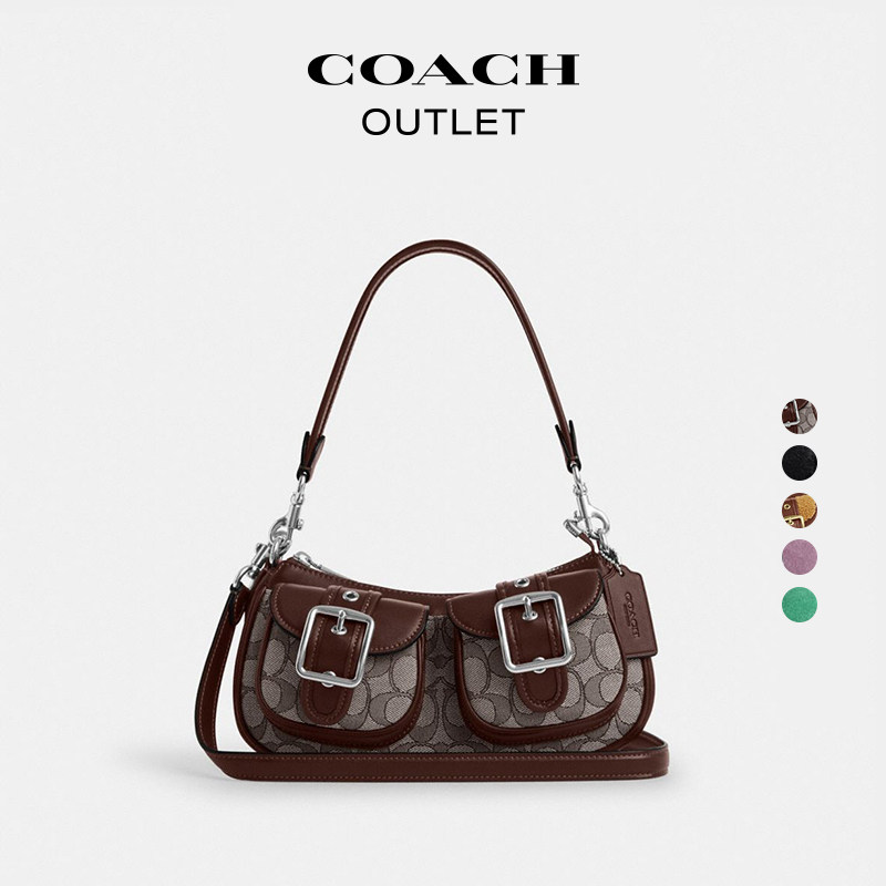 [New Year's Gift] COACH Outlet Women's Presbyopic Ashton Single Shoulder Bag Crossbody Bag Vintage