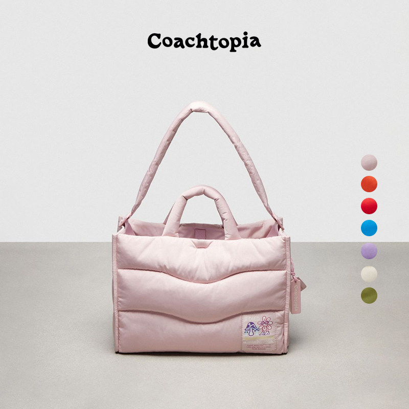 [New Year's Gift] Coachtopia/Coach City Loop Wavy Quilted Tote Bag Red