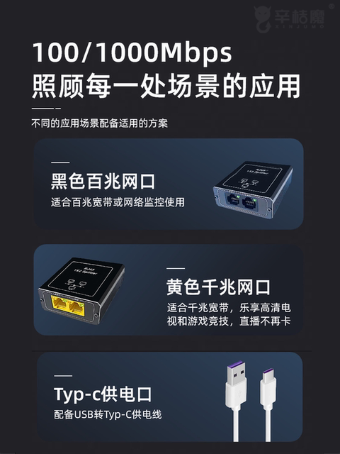 Chip-Level Gigabit Network Splitter, One Input Two Outputs, Network Cable Splitter, Three-Way Simultaneous Internet Access Hub, 3-Port 1-to-2 Switch, One-To-Two 2-Port Gigabit Switch, Network Cable Adapter
