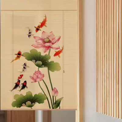 Custom printed bamboo curtain decorative curtain roller curtain door curtain partition louver bamboo lift Chinese household shading and shading
