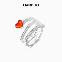 LIANDUO love flower Halloween series Little Devil opening ring female 925 silver adjustable ring cute