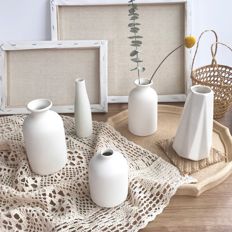 ins Nordic small ceramic drying flower vase hem inserts vase flowers plastic flower emulated floral floral retro decoration