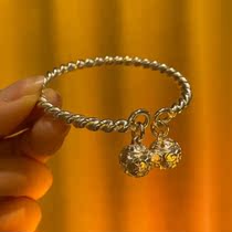 Double Palace bell Bell Bracelet Personality design Twist Line Double Palace Bell Bell Bell bracelet Valentines Day Bestie Gift Silver Accessories no