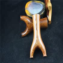 Slingshot log desert iron straight plate slingshot fork round handle flying tiger fork fine handmade solid wood bow high density and high hardness