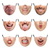 Simulation Face Mask Pretend Not Wearing Mask Face Pattern Expression Sand Sculpture Funny Alternative Character Face