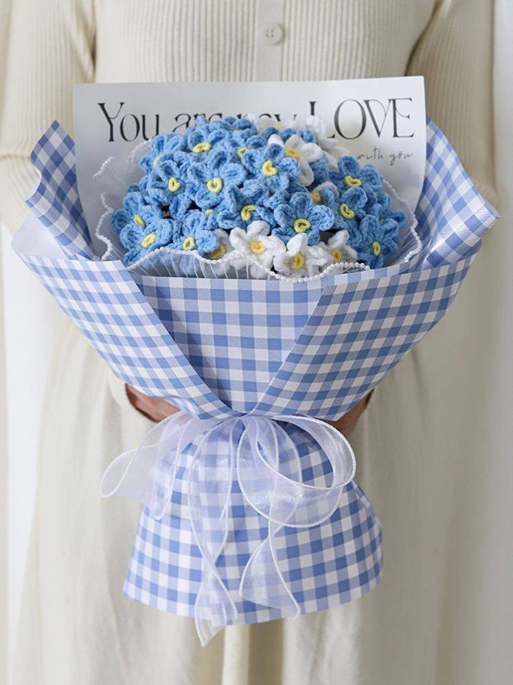 Hook Flowers Handmade Diy Material Bag Handmade Homemade Bouquet Knit Wool Thread Weaving Crochet Hook yourself for a new hand tutorial