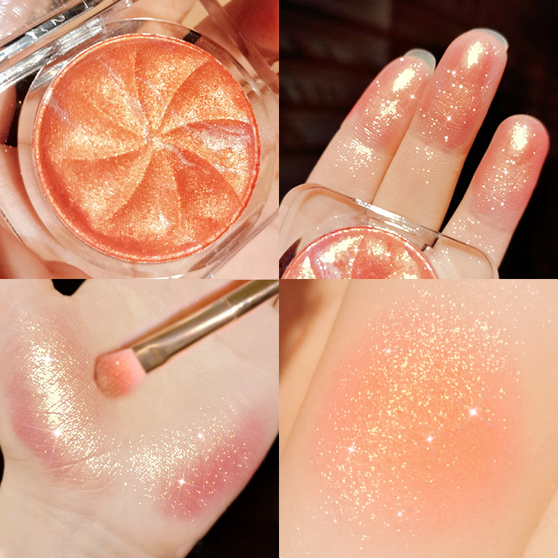 Maple blush high-gloss all-in-one disc nude makeup natural contour Li Jiaqi autumn and winter orange pearlescent sunburned woman