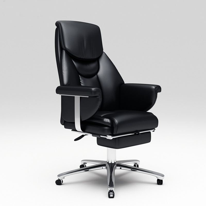 Executive chair leather boss chair reclining seat office chair modern minimalist household computer chair with footrest