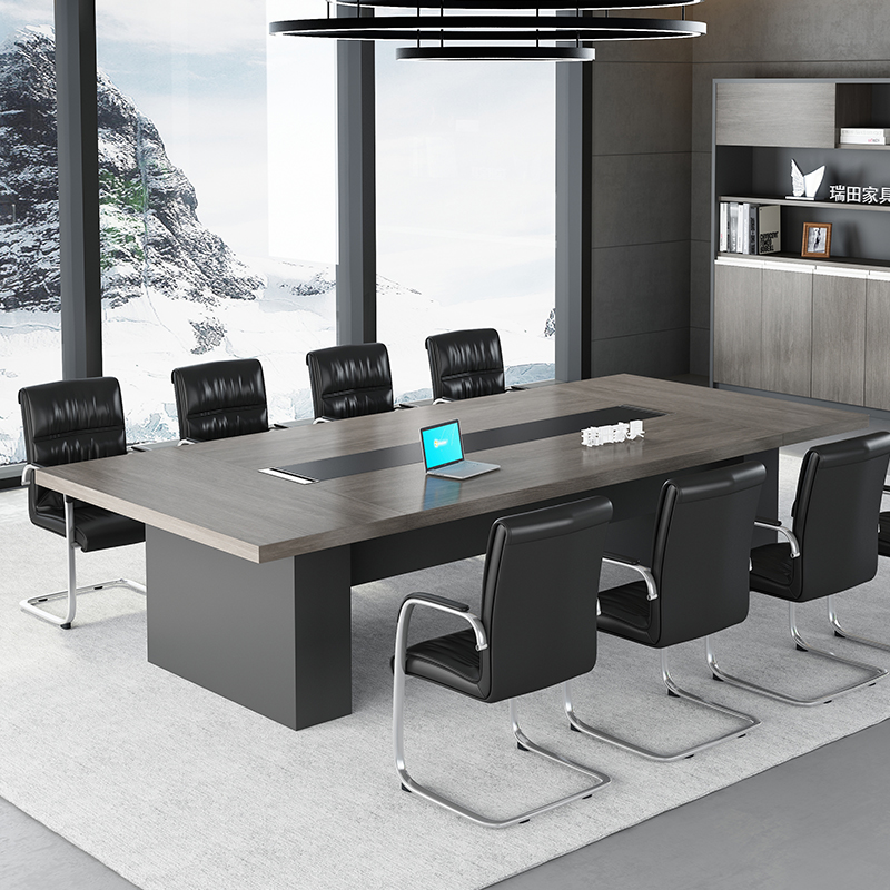Modern simple conference tableLong tableReceptionNegotiation tableChairCombination office furnitureLarge conference room desk