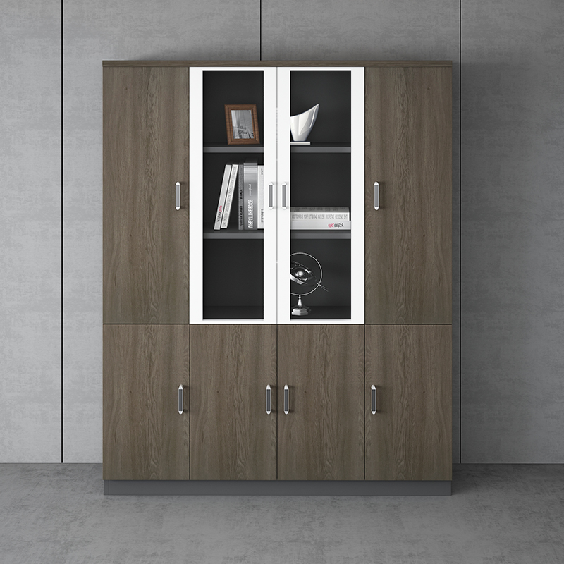 Office large cabinet wooden bookcase free combination simple data cabinet file cabinet file cabinet with door storage cabinet