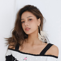 [Discount] Blogger's same style Cult Gaia genuine 2022 new banquet exaggerated earrings with high-end temperament