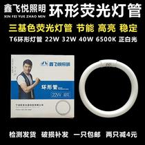 Xinfeiyue lighting European and American light source ring tube T6YH22W32W40W6500K three-color energy-saving fluorescent lamp