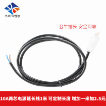 Two-core with wire plug All copper wire core power cord sheathed wire two-pin plug household industrial wiring