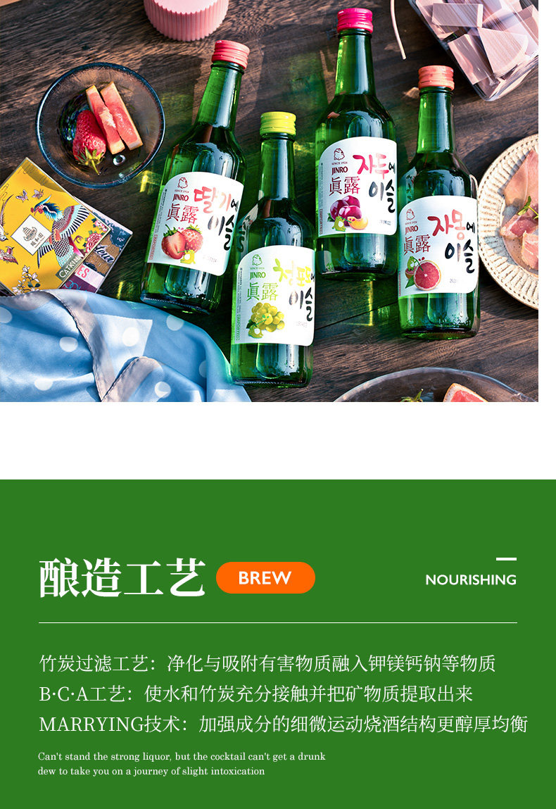 韩国烧酒第一品牌 真露 13°微醺烧酒 果味清酒 360ml*4瓶 图9