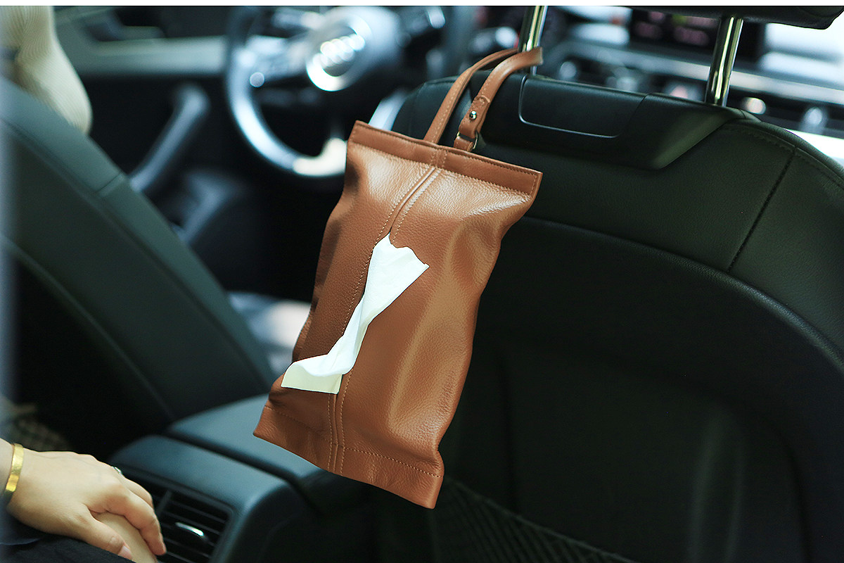 Car-Mounted High-End Tissue Box, Car Armrest Box, Tissue Box, Face Towel Storage Bag, High-End Tissue Cover
