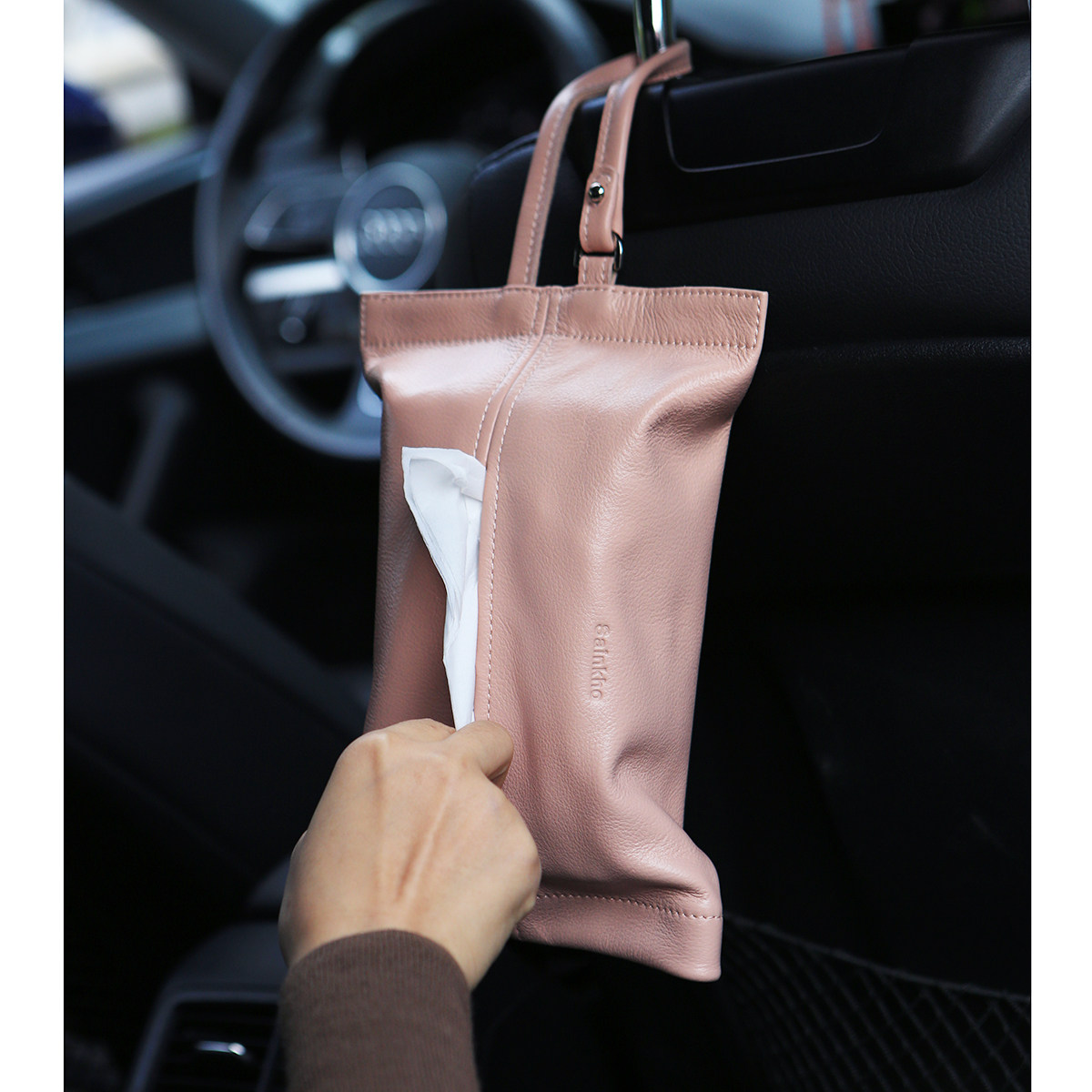 Car-Mounted High-End Tissue Box, Car Armrest Box, Tissue Box, Face Towel Storage Bag, High-End Tissue Cover