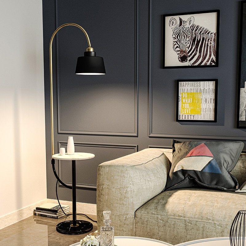 Nordic Living Room Sofa Side Tea Table Floor Lamp Bedroom Bedside Headlights Wireless Charging Brief Light Lavish Table Lights