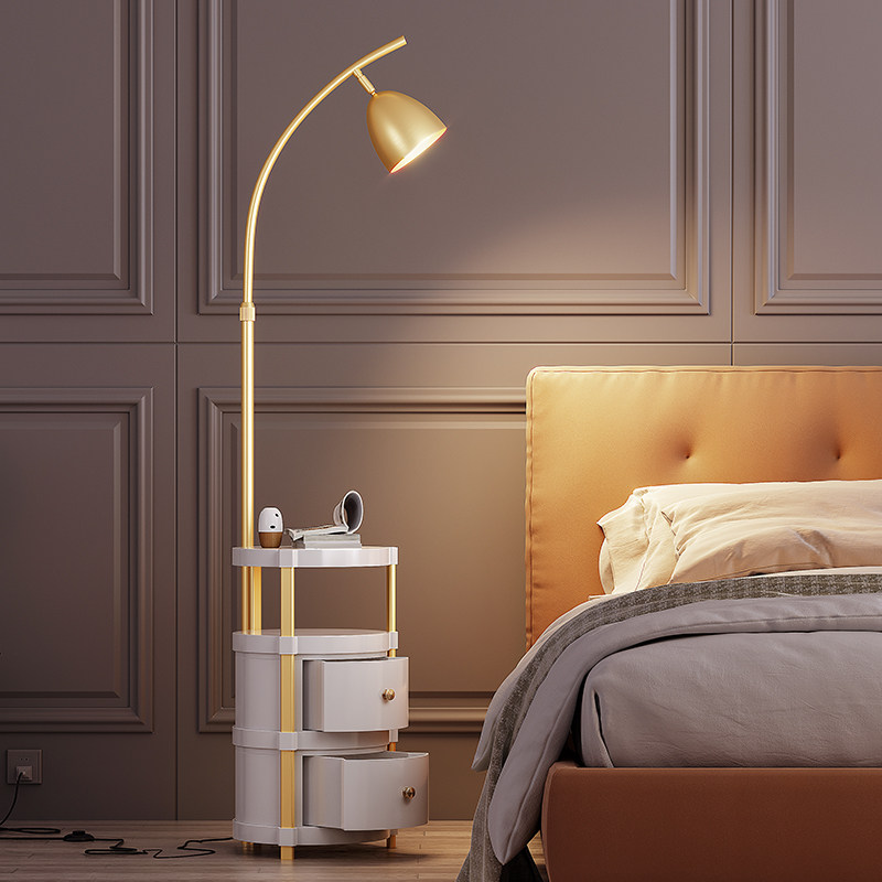 Nordic Living Room Sofa Side Vertical Table Lights Ins Wind Bedroom Bunk Bed Head Cabinet Light Lavish Double Drawer Tea Table Floor Lamp