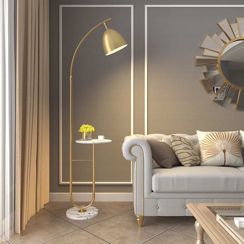 Extremely simple personality Living room sofa floor lamp with tea table Bedroom bed head lamp rear modern light and luxurious standing desk lamp 