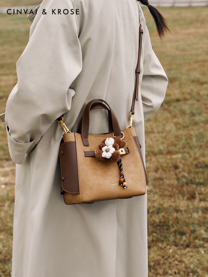 官网小c&k旗舰店手提凯莉包包女式2026新款麂皮水桶包通勤斜挎包